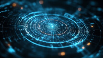 Technological blue circular light effect