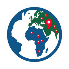 Globe location icon vector 