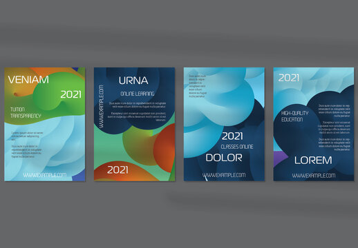 Flyer Layout with Futuristic Wavy Gradient Cloud Shape