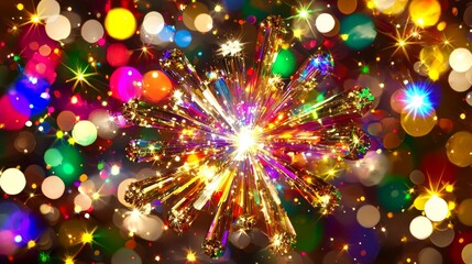 Obraz premium Mesmerizing Light Speed Conceptualization with Sparkling Colors and Bokeh