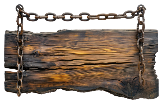 PNG Wooden sign chain old