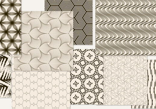Set of Simple Retro Geometric Patterns