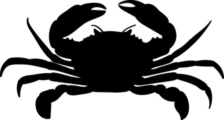 crab silhouette on white background vector