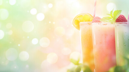 Fototapeta premium Fruit smoothie. Fresh fruit smoothie. Healthy food background