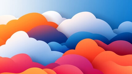 Abstract Colorful Cloud Landscape