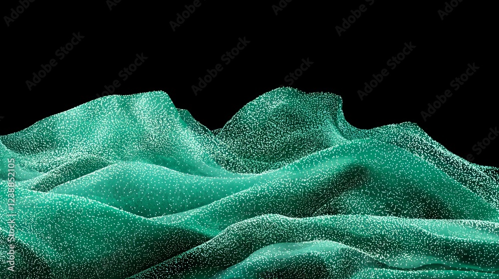 Poster visual representation of particle wave functions in abstract design