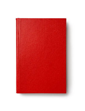Red book with blank cover isolated