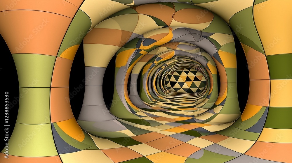 Poster dynamic quantum tunneling visualization in abstract tunnel design