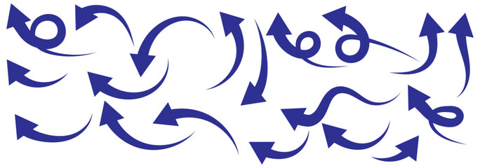 Fototapeta premium Arrows set black icons. Arrow icon. Arrow vector collection. Doddle arrow set, collection of arrows. Collection different arrows sign. Black vector arrows icons