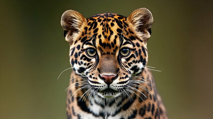 Obraz premium Jaguar portrait, jungle background, wildlife conservation