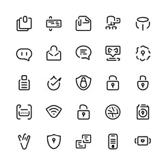 business proton and security lock icons sheet  
