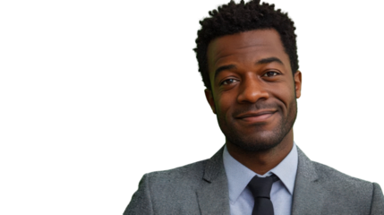 Confident businessman smiling with transparent background