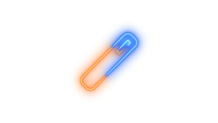 Neon wand magic icon blue brown color glowing with transparent background