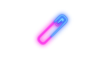 Neon wand magic icon blue pink color glowing with transparent background