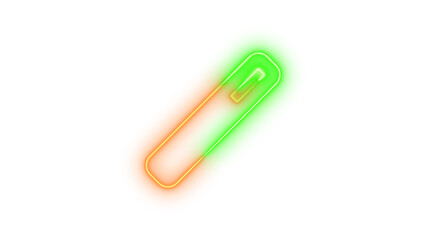 Neon wand magic icon brown green color glowing with transparent background