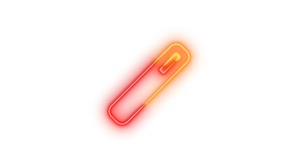 Obraz premium Neon wand magic icon brown red color glowing with transparent background