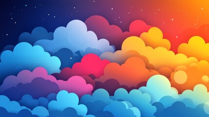 Fototapeta premium Colorful Cloudscape at Sunset and Night
