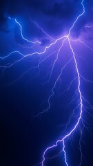 Fototapeta premium Dramatic Lightning Storm in the Night Sky