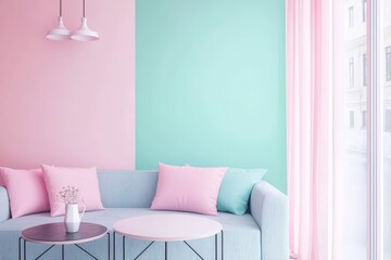 Minimalist interior design with painted wall aesthetics.