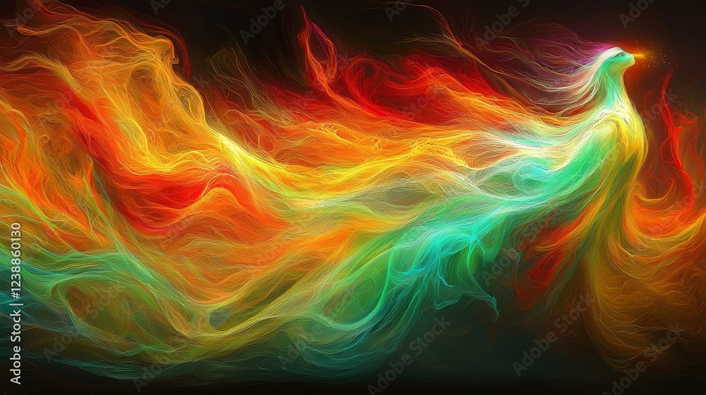 Poster the complexity of wave and particle interactions in abstract colorful form