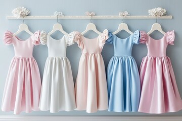 Charming collection of girls' dresses featuring vintage designs.