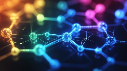 Obraz premium Colorful abstract molecular structure.