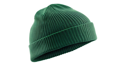Stylish Green Ribbed Knit Beanie Hat Mens Winter Fashion