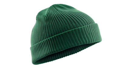 Stylish Green Ribbed Knit Beanie Hat Mens Winter Fashion