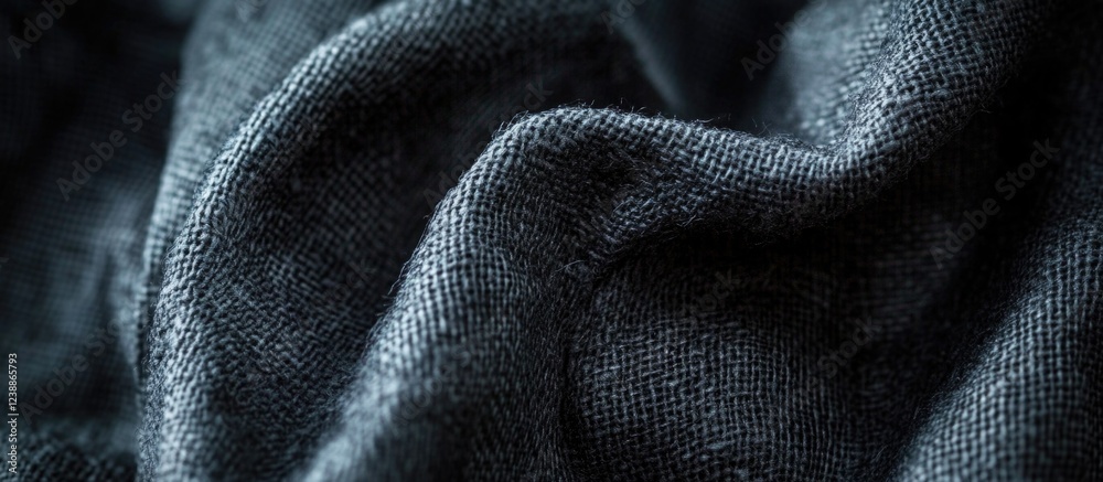 Poster close-up of dark textured fabric with visible wrinkles and folds creating depth and softness copy sp