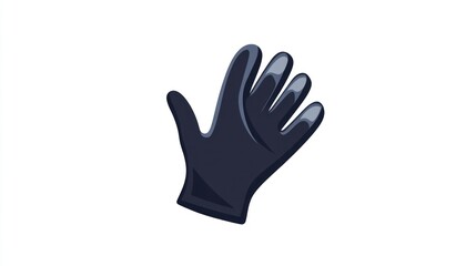 Obraz premium Black glove hand gesture, white background, safety