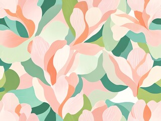 Abstract Floral Pattern: Serene Pastel Hues