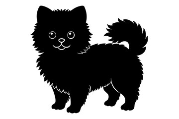 Obraz premium Jiffpom Silhouette Illustration - White Isolated Dog Vector Art (SVG, PNG, EPS, AI, PSD