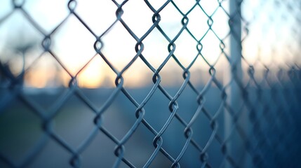 Fototapeta premium Blurred Secure Border Barrier Symbolizing Control Challenges