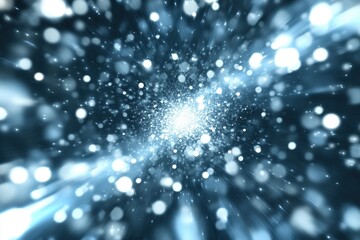 Abstract starburst with a shimmering light effect in dark space