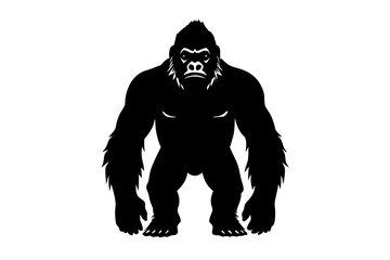 High-Quality Harambe Silhouette Illustration in SVG, PNG, EPS, AI, PSD Formats - Isolated on White Background