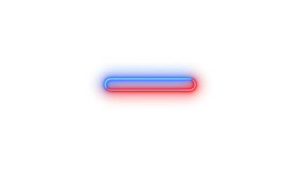Neon window minimize icon blue red color glowing with transparent background