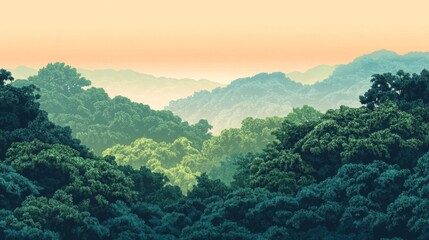 Pixel Art Forest Landscape at Sunrise