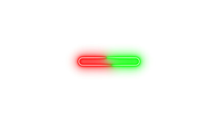Neon window minimize icon green red color glowing with transparent background