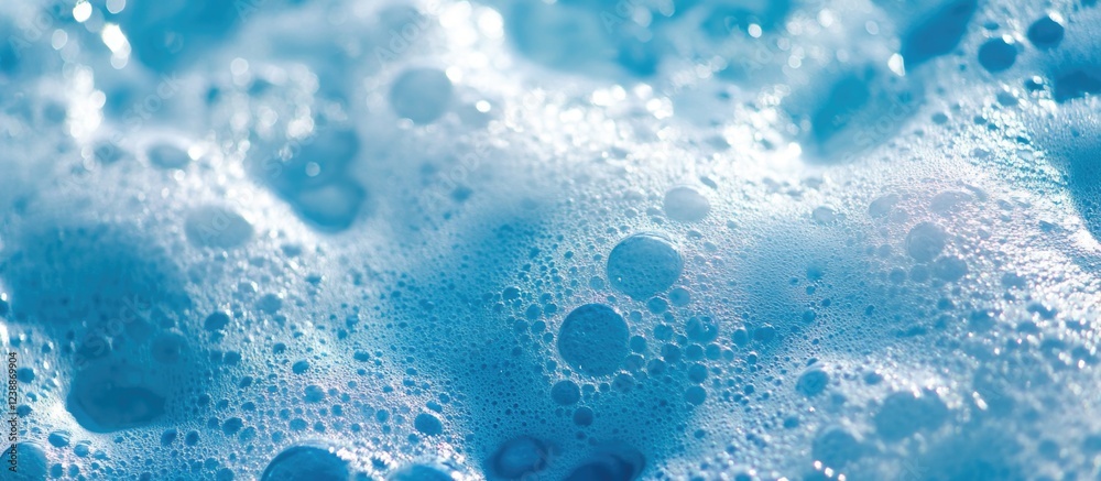 Poster blue soap bubbles texture abstract background with soft focus and depth of field including copy spac