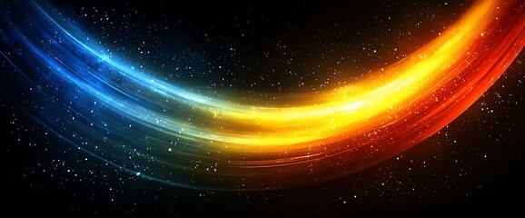 Abstract cosmic swirls, fiery and icy light trails, star dust background, website design