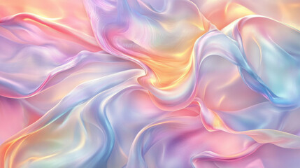 Fototapeta premium An elegant abstract background with soft, flowing patterns resembling delicate silk in pastel and white hues