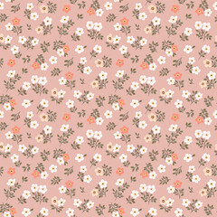 Ditsy floral seamless pattern. Small little flower pattern background. Repeat pattern. Ditsy print. Liberty style. Botanic surface design. Ditsy floral for fashion, texture, fabric, wrapping, decor