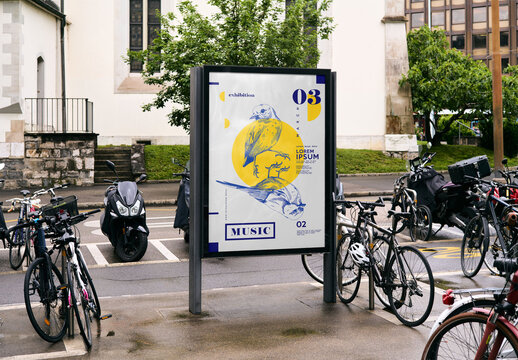 Mockup Of Customized Vertical Sign