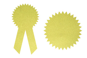 gold glitter label on white background , Ribbon, award