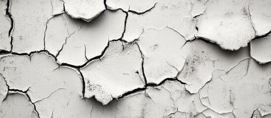 Obraz premium Cracked and Peeling White Paint Texture on Wall Surface
