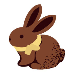 Illustration of a rabbit for Easter. chocolate, for . Suitable for food related concepts. Vector
