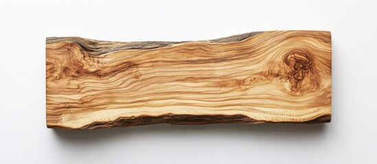Natural wooden board with unique grain patterns on white background suitable for various creative applications Copy Space