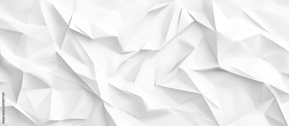 Poster white crumpled paper texture background with deep shadows and highlights suitable for design and cre