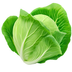 Obraz premium Fresh and vibrant green cabbage with detailed leaves.