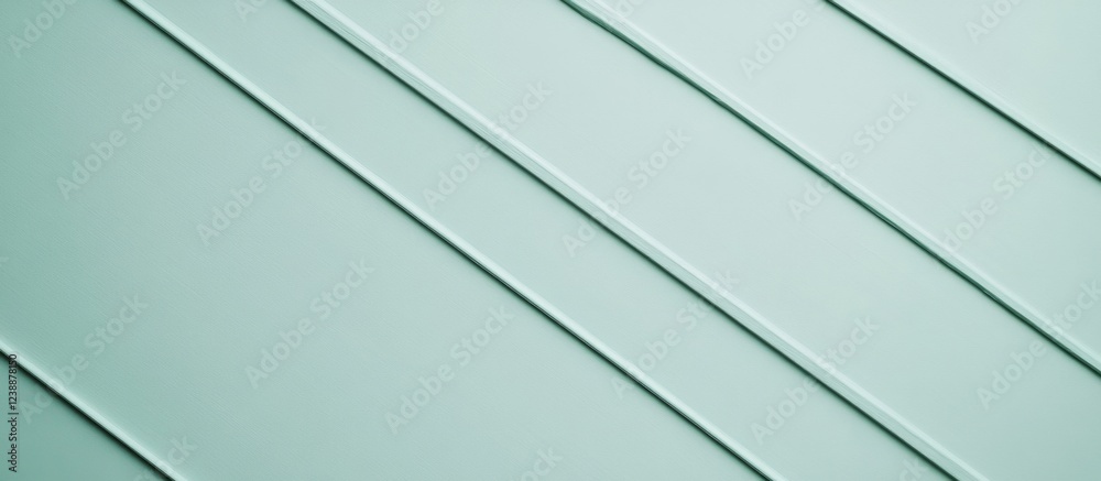 Poster diagonal lines on smooth mint green surface with subtle texture and shadows suitable for backgrounds